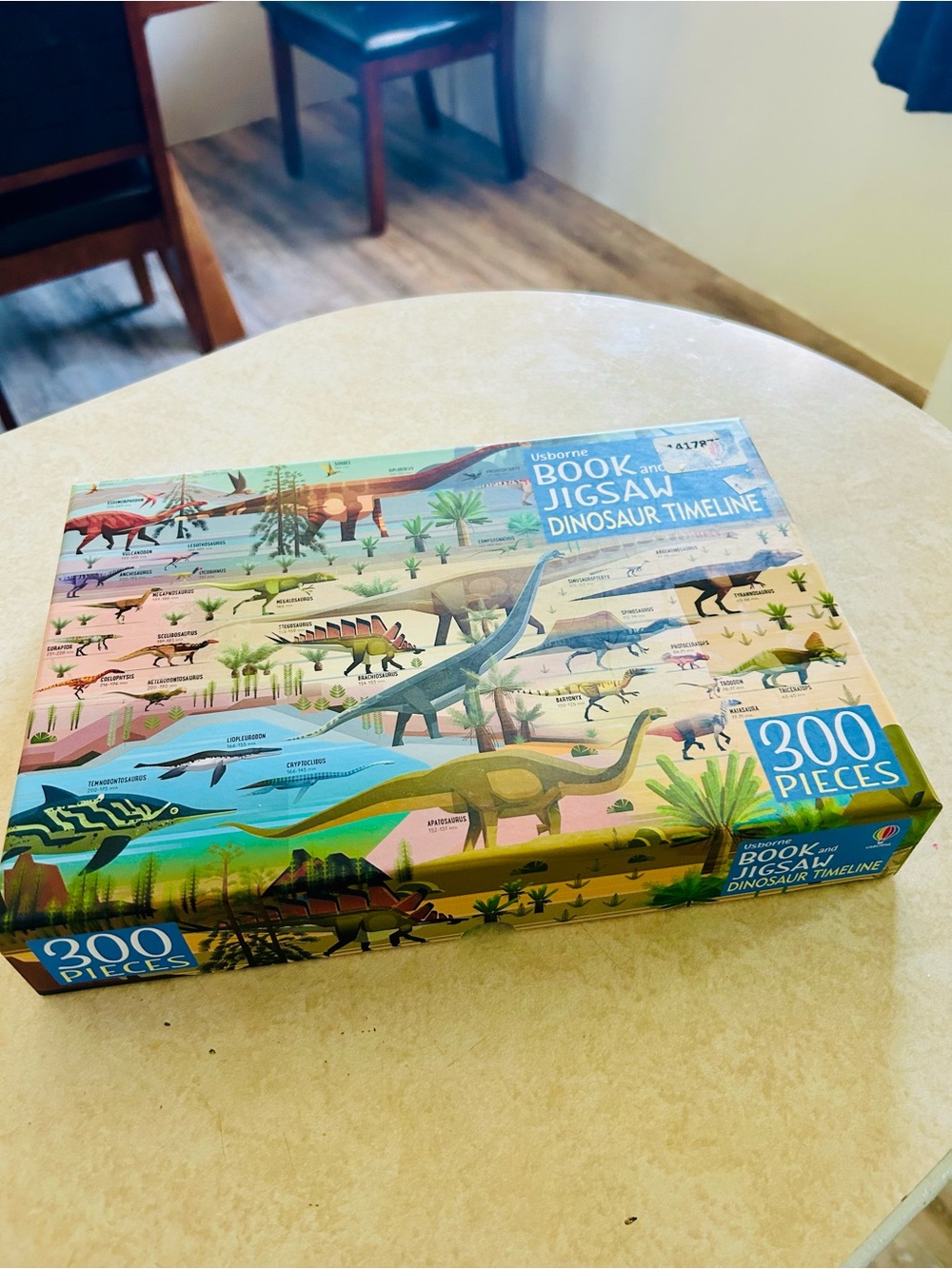 Usborne Book and Jigsaw Dinosaur Timeline Puzzle - Complete